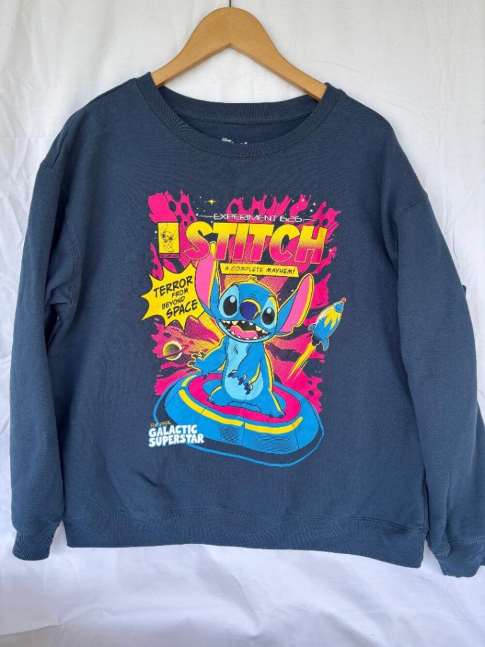 Disney Sweatshirt STITCH Experiment 626   Blue Size XXL (20)  NWOT